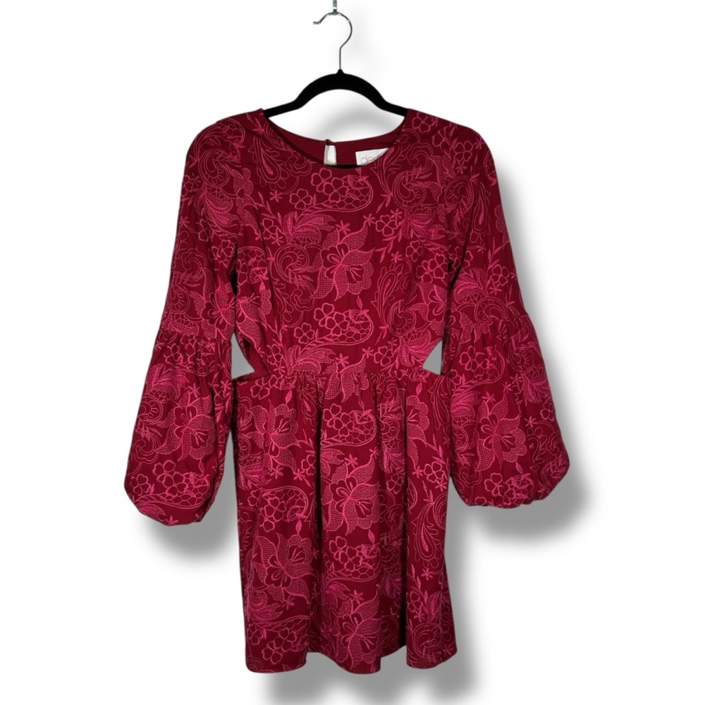 Devlin Pink Puff Sleeve Floral Serafina Bell Sleeve Dress Size 0 - “Merten”